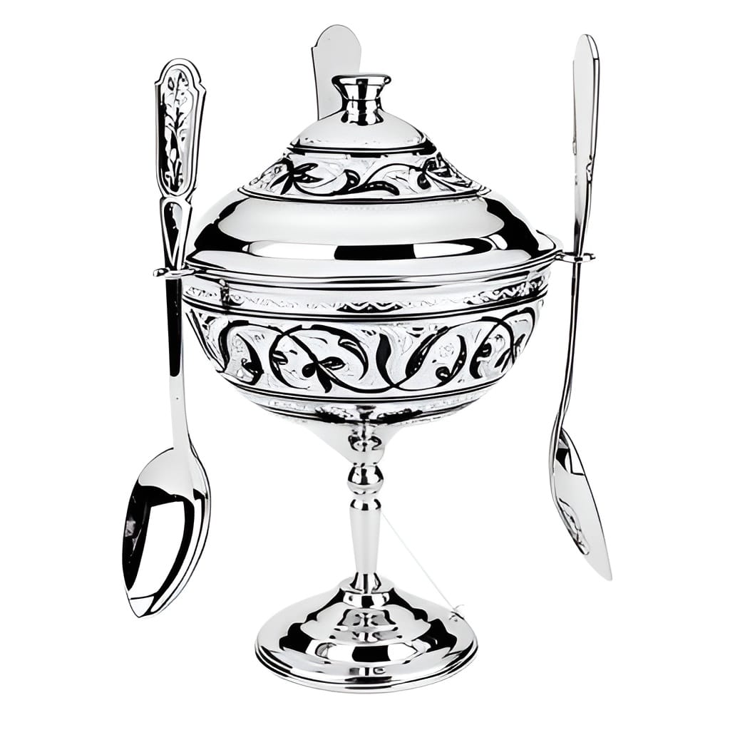 Икорница с ложками из серебра 1 икорница с ложками