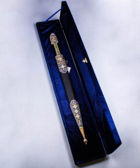 кинжал серебряный с эмалью