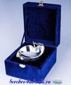 серебряная конфетница яблоко