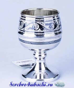 коньячный серебряный бокал кубачи