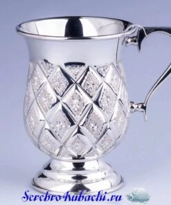 кружка серебряная алмазная грань