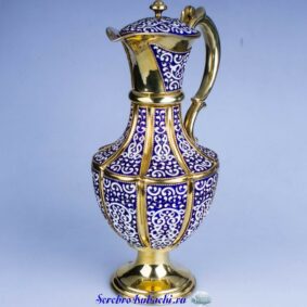 серебряный кувшин с эмалью