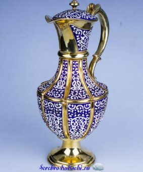 серебряный кувшин с эмалью