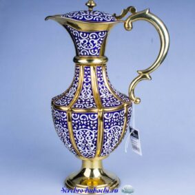серебряный кувшин с эмалью