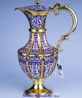 серебряный кувшин с эмалью