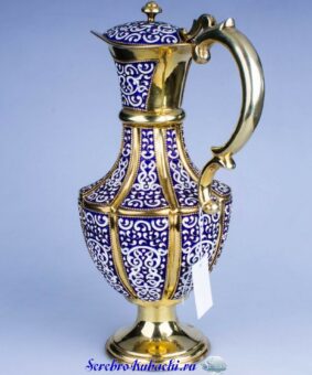 серебряный кувшин с эмалью