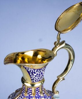серебряный кувшин с эмалью