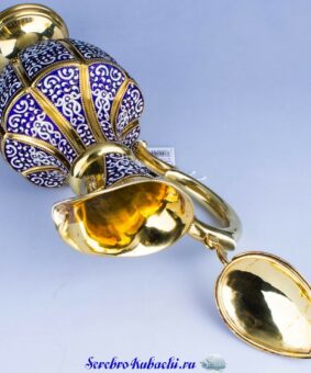 серебряный кувшин с эмалью