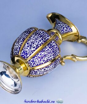 серебряный кувшин с эмалью