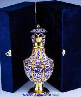 серебряный кувшин с эмалью