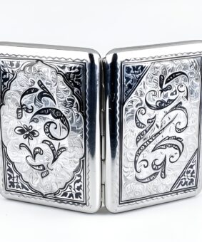 мужской портсигар из серебра