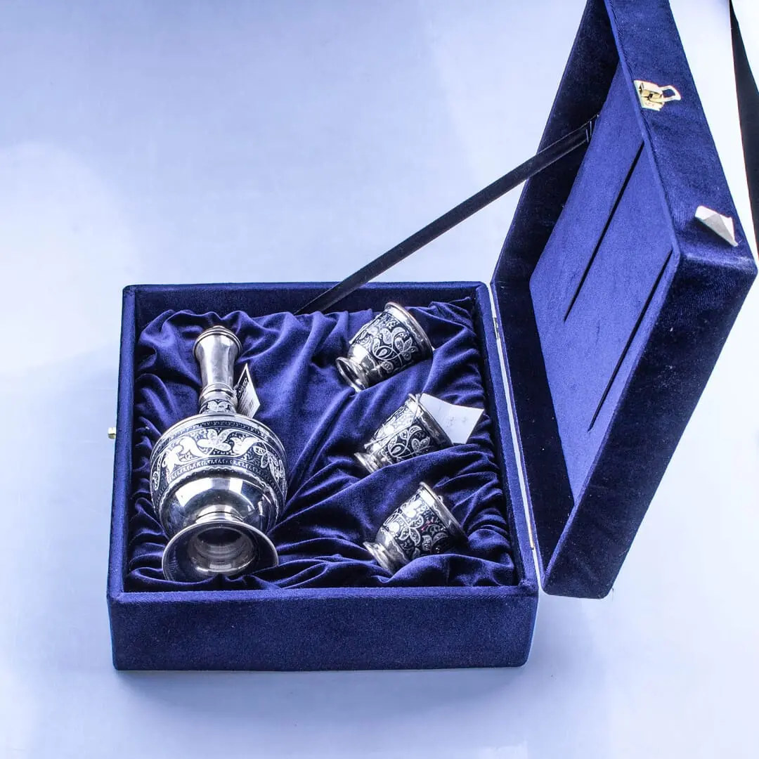 подарочный серебряный набор набор на троих