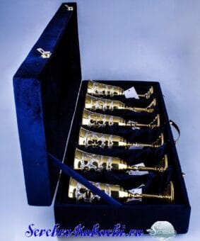 Серебряные бокалы с позолотой 3