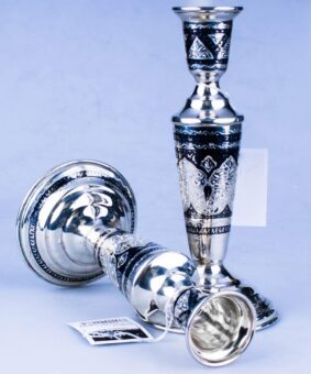 Серебряные подсвечники Кубачи 8 набор серебряных подсвечников