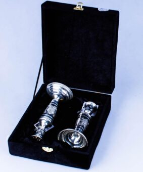 Серебряные подсвечники Кубачи 9 набор серебряных подсвечников