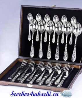 серебряные столовые приборы кубачи
