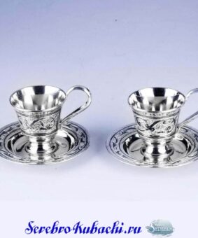 набор серебряных кофейных пар