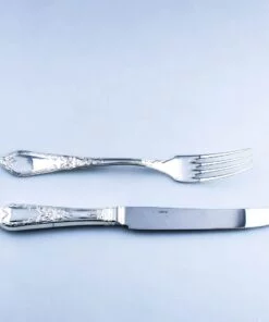 набор вилка с ножом из серебра