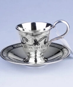пара кофейная серебро