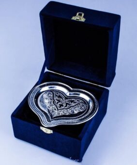 поднос свадебный серебряный