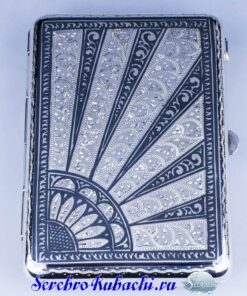 серебряный портсигар лучи