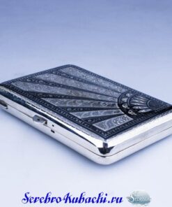 серебряный портсигар лучи