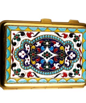 Портсигар из серебра с эмалью