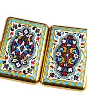 Портсигар из серебра с эмалью