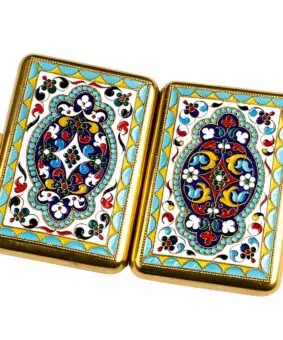 Портсигар из серебра с эмалью