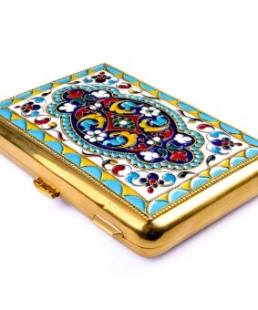 Портсигар из серебра с эмалью