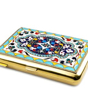 Портсигар из серебра с эмалью