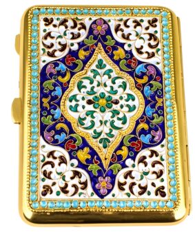 портсигар из серебра с эмалью