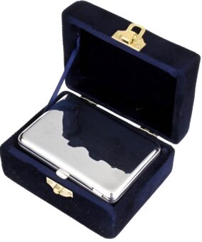 Портсигар из серебра Зеркальный