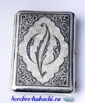портсигар из серебра