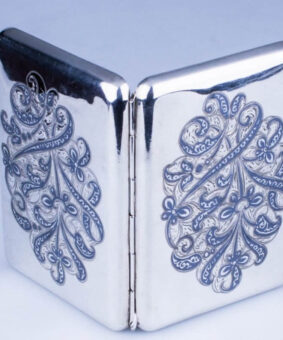 серебряный портсигар кубачи