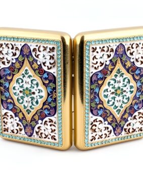 портсигар серебряный с эмалью