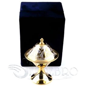 позолоченная серебряная икорница