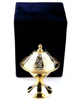 позолоченная серебряная икорница