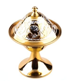 позолоченная серебряная икорница