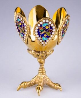 серебряная пашотница с эмалью