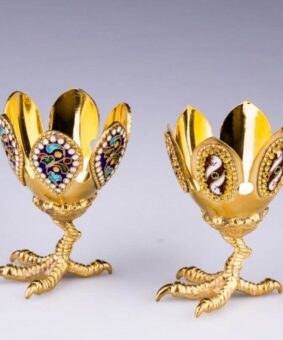 Серебряная пашотница с эмалью 10 позолоченная серебряная пашотница с эмалью