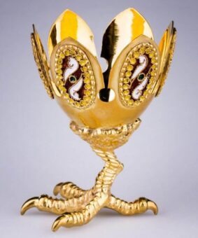 Серебряная пашотница с эмалью 8 позолоченная серебряная пашотница с эмалью