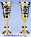 позолоченные серебряные бокалы