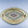 серебряный эмалевый поднос