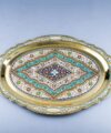 серебряный эмалевый поднос