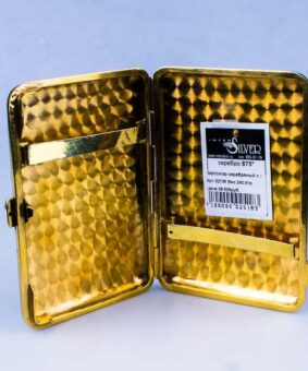 позолоченный серебряный портсигар с эмалями