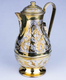 позолоченный серебряный кувшин кубачи