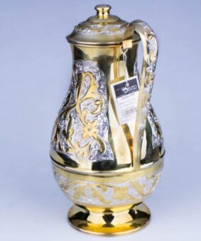 Позолоченный серебряный набор для воды Кубачи 9 позолоченный серебряный кувшин кубачи