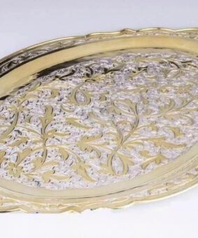 позолоченный серебряный поднос