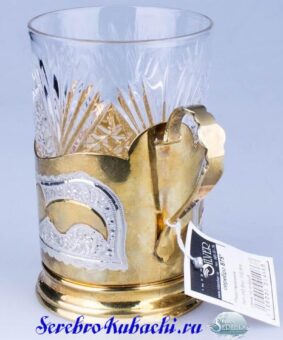 Серебряный подстаканник с позолотой 4